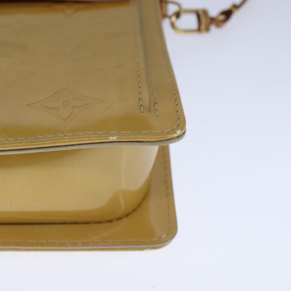 LOUIS VUITTON Monogram Vernis Motto Accessory Pouch Beige M91136 LV Auth 107950