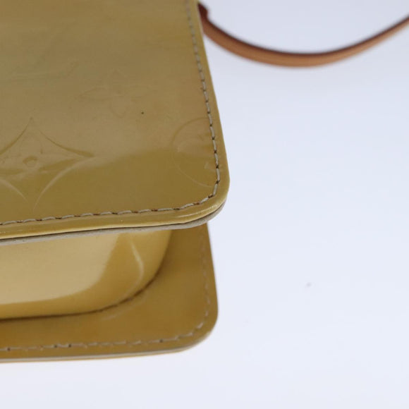 LOUIS VUITTON Monogram Vernis Motto Accessory Pouch Beige M91136 LV Auth 107950