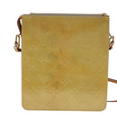 LOUIS VUITTON Monogram Vernis Motto Accessory Pouch Beige M91136 LV Auth 107950-2