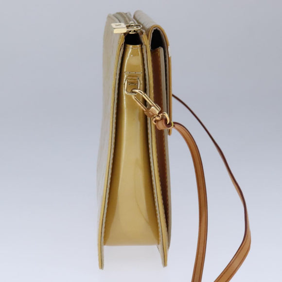 LOUIS VUITTON Monogram Vernis Motto Accessory Pouch Beige M91136 LV Auth 107950