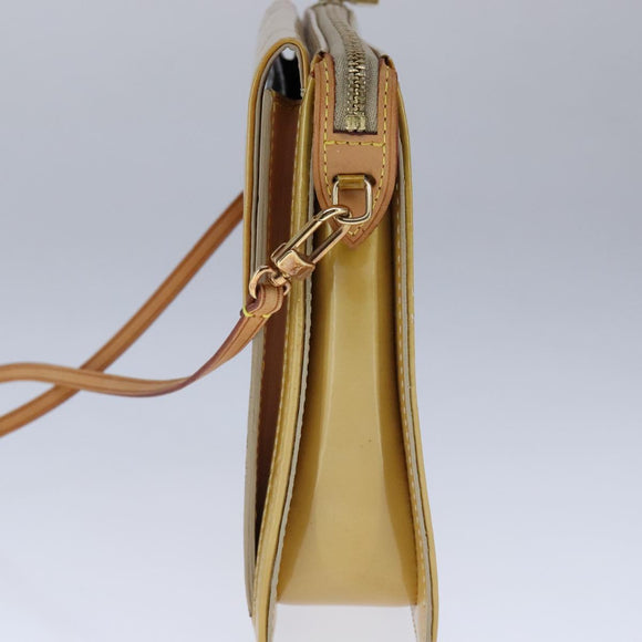 LOUIS VUITTON Monogram Vernis Motto Accessory Pouch Beige M91136 LV Auth 107950