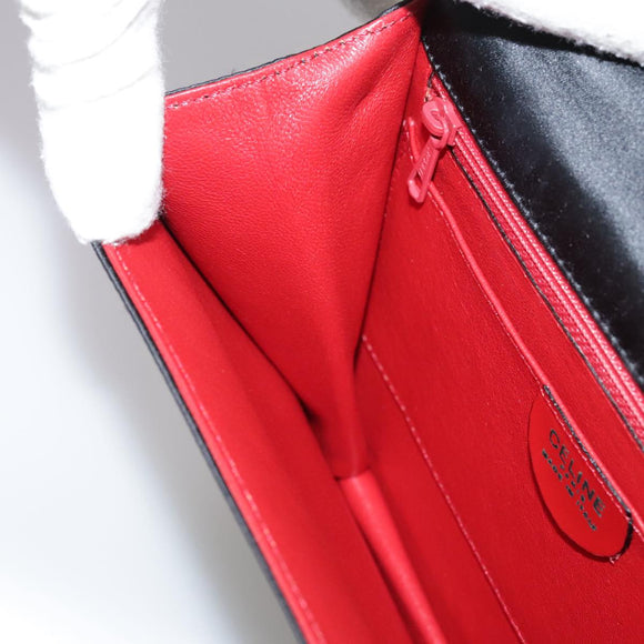 CELINE Hand Bag Satin 2way Black Auth 107980SM