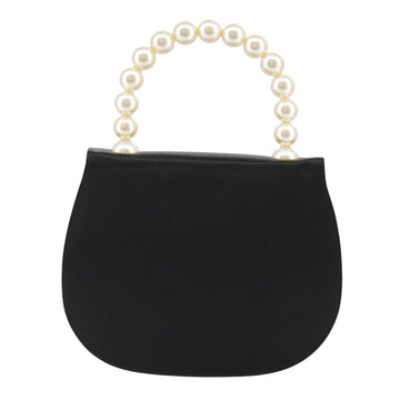 CELINE Hand Bag Satin 2way Black Auth 107980SM - 0