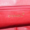 CHANEL Chain Flower Shoulder Bag Leather Red Gold CC Auth 107981-15
