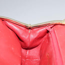 CHANEL Chain Flower Shoulder Bag Leather Red Gold CC Auth 107981-18