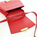 CELINE Hand Bag Leather 2way Red Gold Auth 107984-17