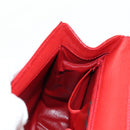 CELINE Hand Bag Leather 2way Red Gold Auth 107984-20