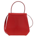 CELINE Hand Bag Leather 2way Red Gold Auth 107984-3