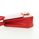 CELINE Hand Bag Leather 2way Red Gold Auth 107984-4