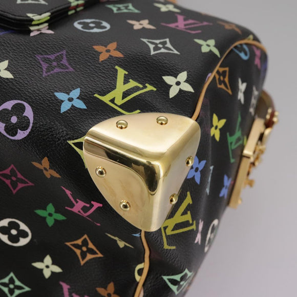 LOUIS VUITTON Monogram Multicolor Speedy 30 Hand Bag Black M92642 Auth 107987SAM