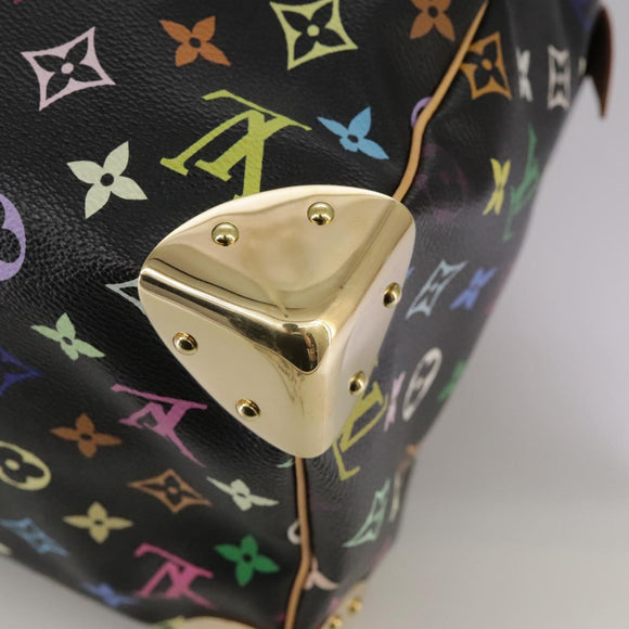 LOUIS VUITTON Monogram Multicolor Speedy 30 Hand Bag Black M92642 Auth 107987SAM