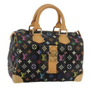 LOUIS VUITTON Monogram Multicolor Speedy 30 Hand Bag Black M92642 Auth 107987SAM-1