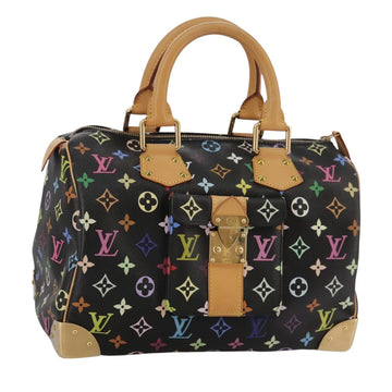 LOUIS VUITTON Monogram Multicolor Speedy 30 Hand Bag Black M92642 Auth 107987AM