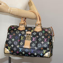 LOUIS VUITTON Monogram Multicolor Speedy 30 Hand Bag Black M92642 Auth 107987SAM-27
