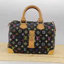 LOUIS VUITTON Monogram Multicolor Speedy 30 Hand Bag Black M92642 Auth 107987SAM-12