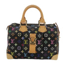 LOUIS VUITTON Monogram Multicolor Speedy 30 Hand Bag Black M92642 Auth 107987SAM-13