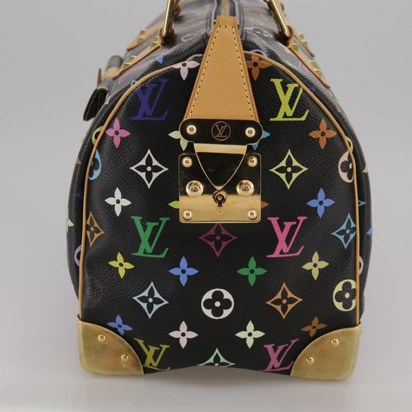 LOUIS VUITTON Monogram Multicolor Speedy 30 Hand Bag Black M92642 Auth 107987SAM