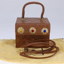 FENDI Vanity Hand Bag Leather 2way Brown Auth 108006AV-12