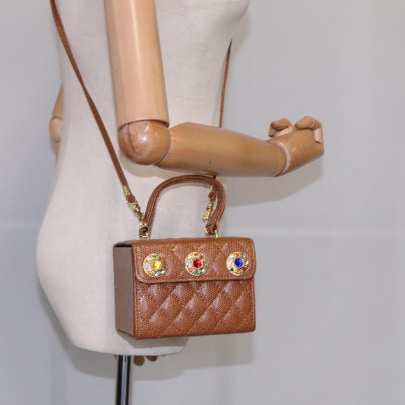 FENDI Vanity Hand Bag Leather 2way Brown Auth 108006AV