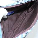 BURBERRY Nova Check Blue Label Accessory Pouch Nylon Blue Silver Auth 108007-12