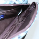 BURBERRY Nova Check Blue Label Accessory Pouch Nylon Blue Silver Auth 108007-17