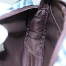 BURBERRY Nova Check Blue Label Accessory Pouch Nylon Blue Silver Auth 108007-18