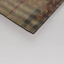 BURBERRY Hologram Clutch Bag Vinyl Beige Silver Auth 108012-15