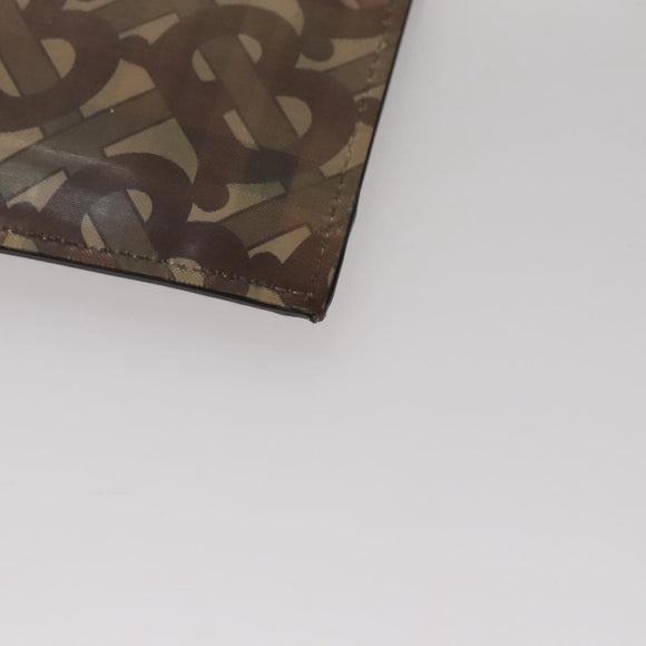 BURBERRY Hologram Clutch Bag Vinyl Beige Silver Auth 108012