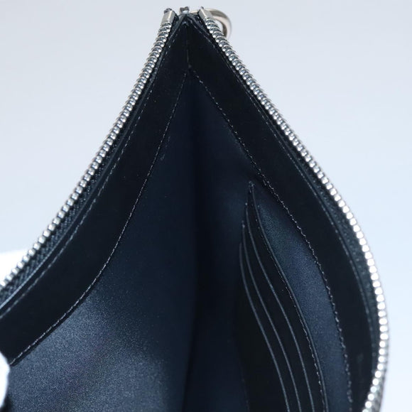 BURBERRY Hologram Clutch Bag Vinyl Beige Silver Auth 108012