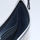 BURBERRY Hologram Clutch Bag Vinyl Beige Silver Auth 108012-19