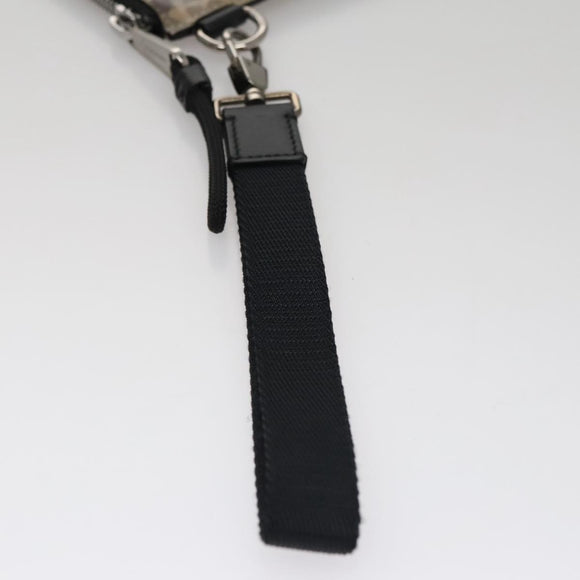 BURBERRY Hologram Clutch Bag Vinyl Beige Silver Auth 108012