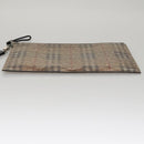 BURBERRY Hologram Clutch Bag Vinyl Beige Silver Auth 108012-5