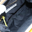 Miu Miu Shoulder Bag Leather Canvas Yellow Beige Auth 108027-10