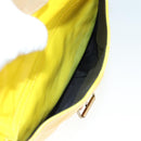 Miu Miu Shoulder Bag Leather Canvas Yellow Beige Auth 108027-21