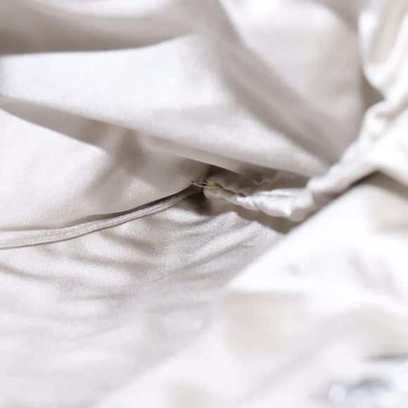 PRADA Chain Shoulder Bag Satin Silver Auth 108034AV