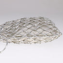PRADA Chain Shoulder Bag Satin Silver Auth 108034SAV-3