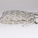 PRADA Chain Shoulder Bag Satin Silver Auth 108034SAV-4