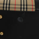 BURBERRY Nova Check Tote Bag Canvas Leather Beige Black gold Auth 108059-10