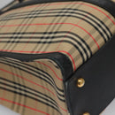 BURBERRY Nova Check Tote Bag Canvas Leather Beige Black gold Auth 108059-13
