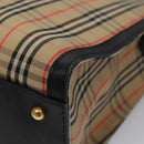 BURBERRY Nova Check Tote Bag Canvas Leather Beige Black gold Auth 108059-14