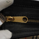 BURBERRY Nova Check Tote Bag Canvas Leather Beige Black gold Auth 108059-16