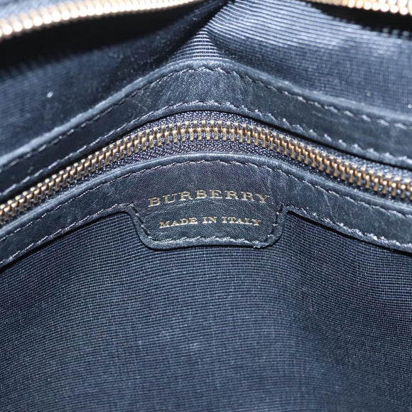 BURBERRY Nova Check Tote Bag Canvas Leather Beige Black gold Auth 108059