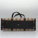 BURBERRY Nova Check Tote Bag Canvas Leather Beige Black gold Auth 108059-9
