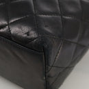 CHANEL Matelasse Shoulder Bag Lamb Skin Black Gold CC Auth 108071-15