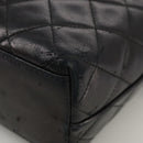 CHANEL Matelasse Shoulder Bag Lamb Skin Black Gold CC Auth 108071-17