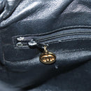 CHANEL Matelasse Shoulder Bag Lamb Skin Black Gold CC Auth 108071-23