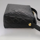 CHANEL Matelasse Shoulder Bag Lamb Skin Black Gold CC Auth 108071-4