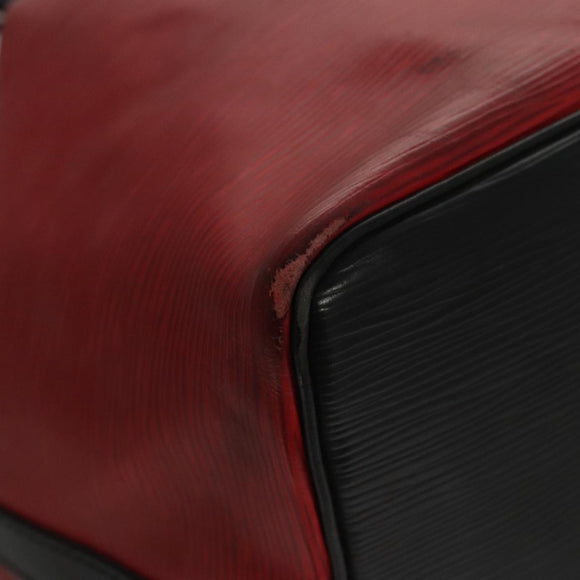 LOUIS VUITTON Epi Petit Noe Shoulder Bag Bicolor Black Red M44017 LV Auth 108096