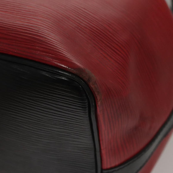 LOUIS VUITTON Epi Petit Noe Shoulder Bag Bicolor Black Red M44017 LV Auth 108096