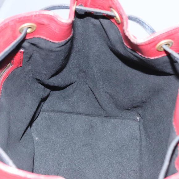 LOUIS VUITTON Epi Petit Noe Shoulder Bag Bicolor Black Red M44017 LV Auth 108096